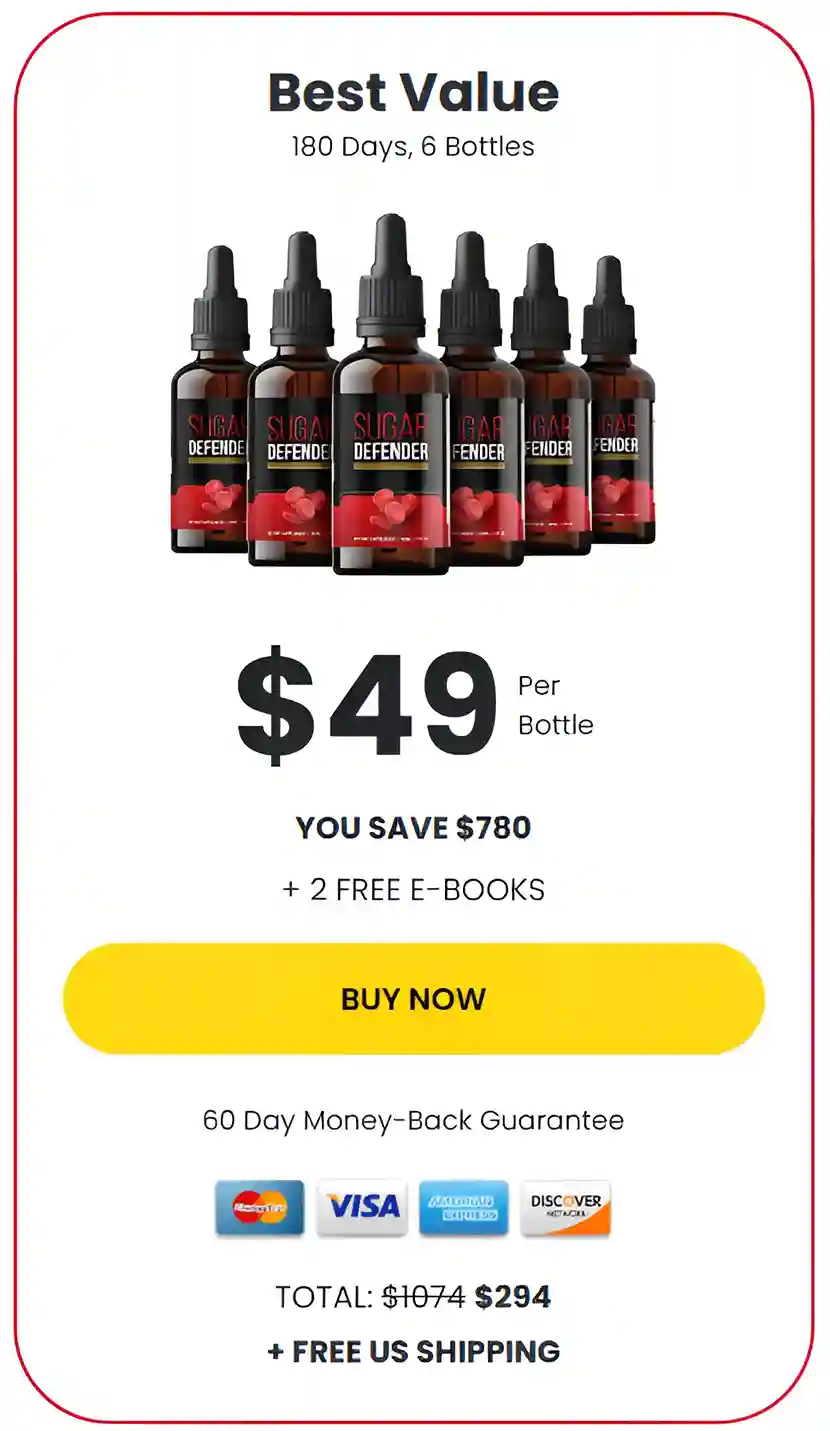 Sugar Defender 6 bottle pricing
