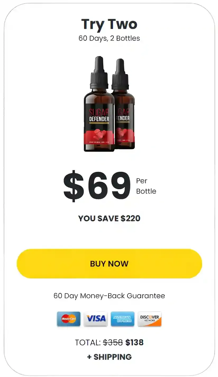 Sugar Defender 2 Bottles pricing